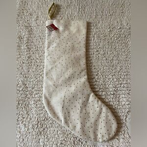 Wondershop Gold Dotted Cream Christmas Stocking